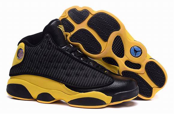 Air Jordan 13 Black Yellow Men's Basketball Shoes-31